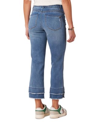 Petite Triple-Seam Cuff Kick-Flare Denim Jeans