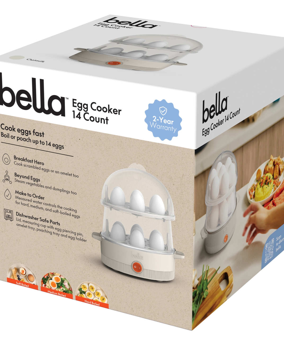 Bella 14-count Egg Cooker 35109 In Oatmilk