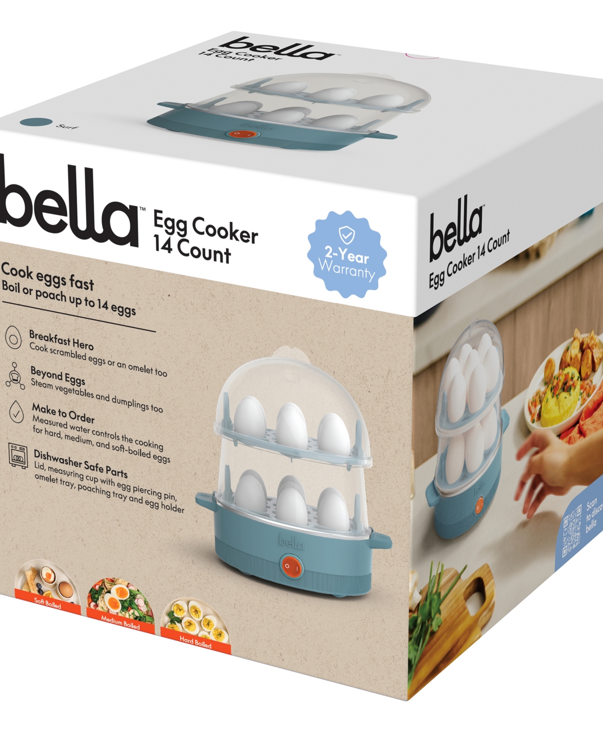 Bella 14-count Egg Cooker 35109 In Surf