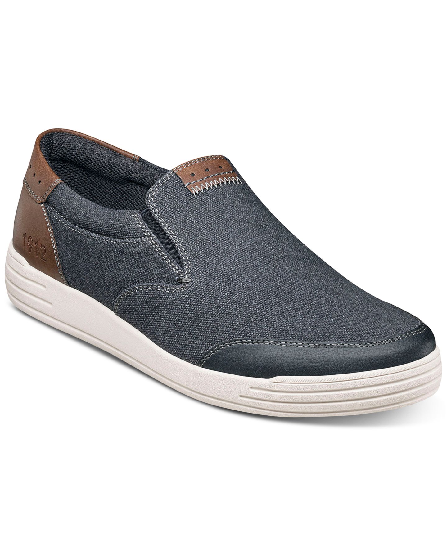 Мужские туфли Nunn Bush Kore City Walk Athletic Style Canvas Slip-On Loafer, цвет: Синий джинсовый — фото 1