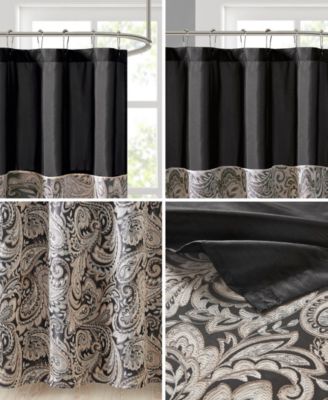 Aubrey Jacquard Beaded Shower Curtain, 72" x  72"