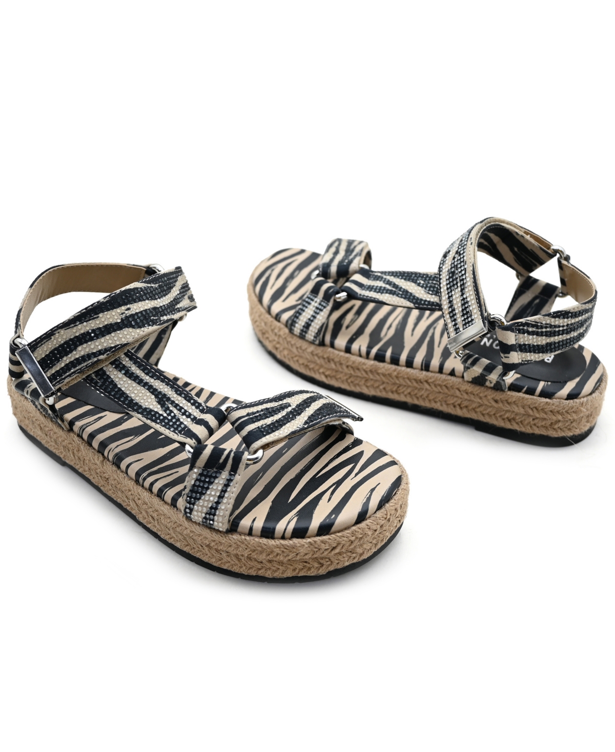 Kenneth Cole Reaction Women's Coast Wedge Sandals In Black,natural Zebra