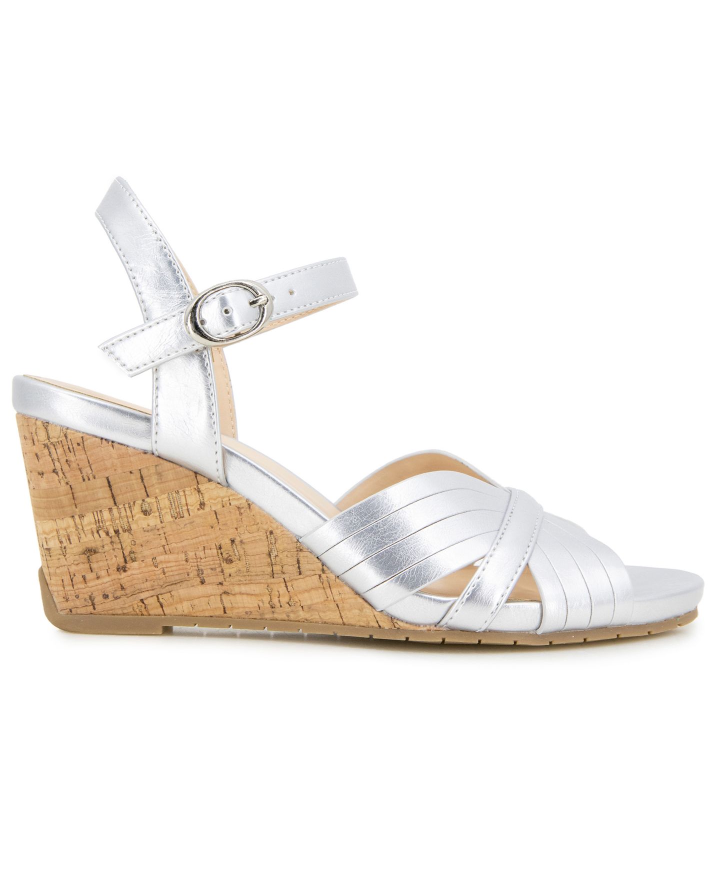 Женские сандалии Kenneth Cole Reaction Gomi Wedge, цвет: Серебряный — фото 2