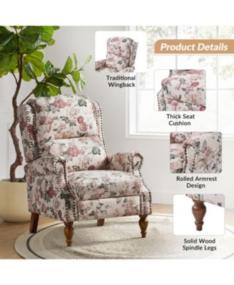  Standard Size  Variety Fabric Options  Manual Recline, Traditional Style  Alexander Recliner Chair