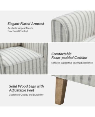 Upholstered Warren Armchair with Solid Wood Legs