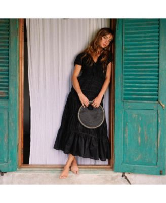 SOLO FIG Mini Jute Straw Bag With Gold chain