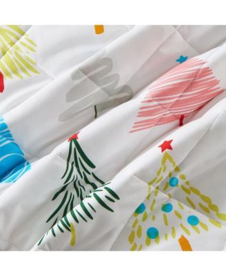 Festive Holiday Reversible Microfiber Quilt Set with Shams