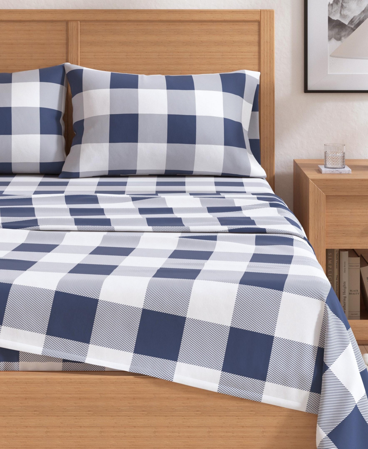 Linery & Co. 100% Turkish Cotton Flannel Printed Sheet Set - Buffalo check