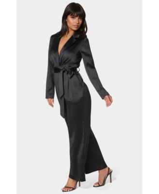 Women's Satin Blazer Jumpsuit