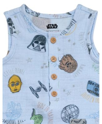 Baby Boys Henley Sleeveless Romper