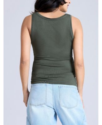 Maternity Scoop Neck Side-Ruched Tank Top - Motherhood
