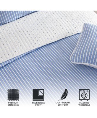 Tiny Stripes Microfiber Quilt Set With Shams