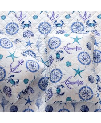 Nautical Microfiber Quilt Set With Shams