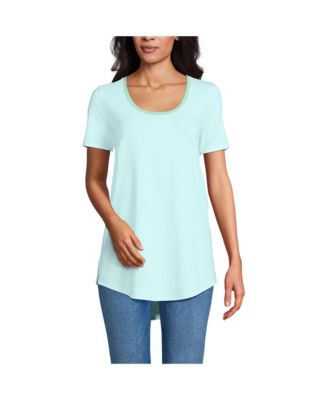 Women's Tall Short Sleeve Power Performance Scoop Neck Curved Hem Tunic Tee