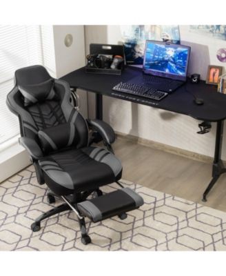Adjustable Gaming Chair with Footrest for Home Office