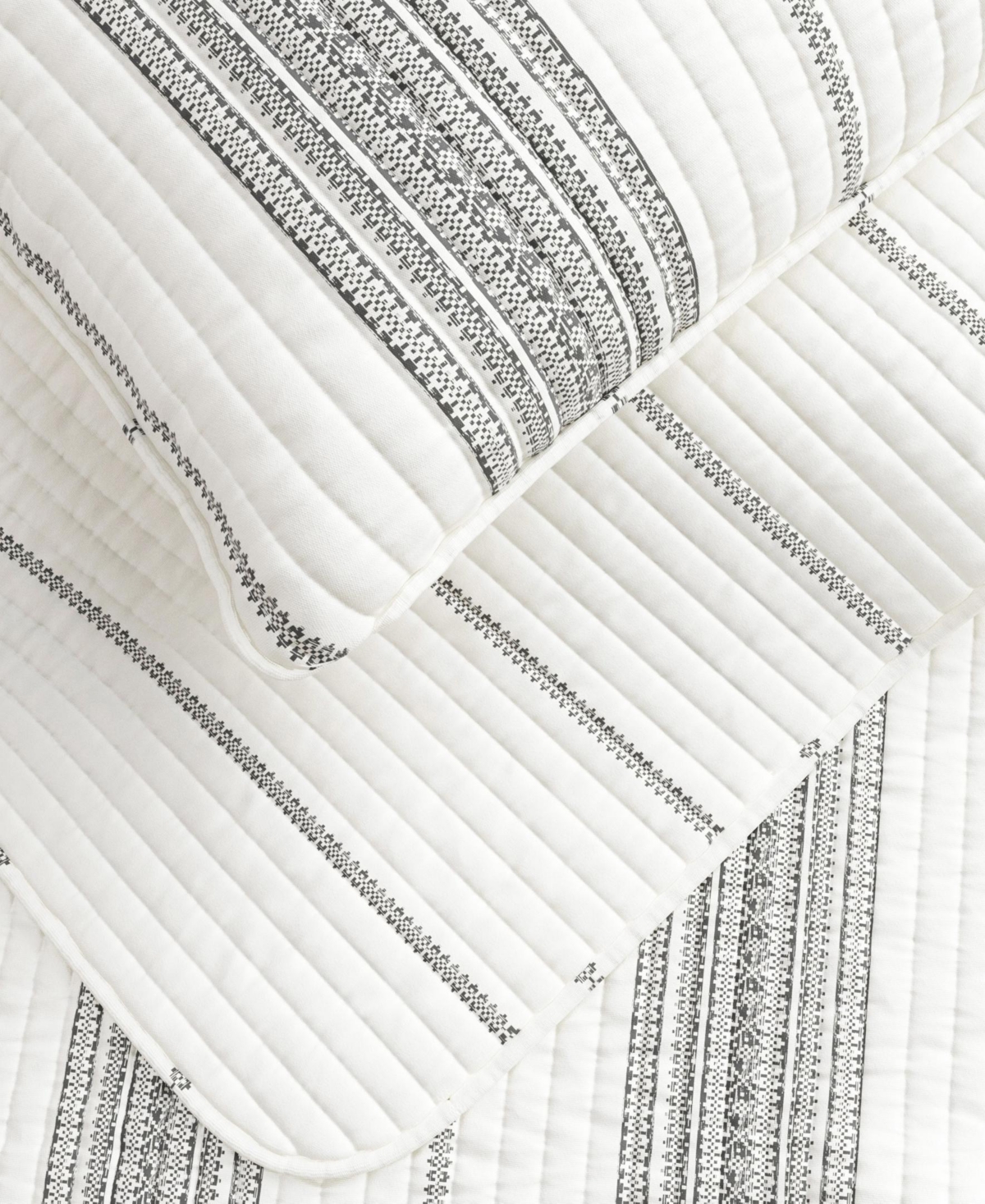 Linery & Co. Farmhouse Stripe Microfiber Quilt Set With Shams