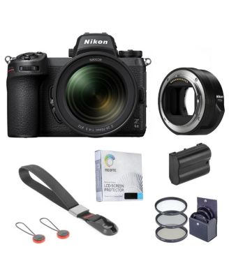 Z 6II Mirrorless Camera with NIKKOR Z 24-70mm f/4 S Lens Bundle with FTZ II Mount Adapter, Extra Battery, Peak Design Wrist Strap, Filter Kit,