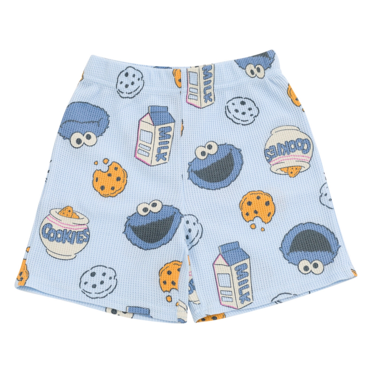 Sesame Street Toddler Boys Cookie Monster Waffle Knit T-Shirt and Shorts Outfit Set