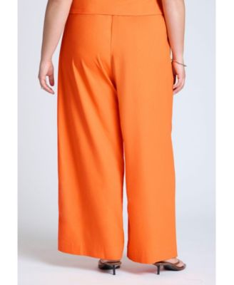 Women's Plus Size Easy Wide Leg Linen Pant