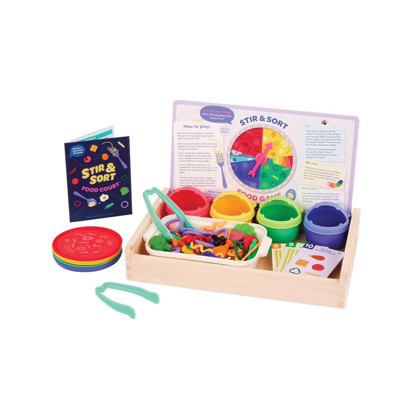 Детские игрушки Battat Stir & Sort Food Court Fine Motor 102-Piece Play Food Set, Ages 3+, цвет: Разноцветный — фото 2