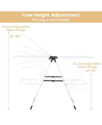 2-level Laundry Drying Rack with Height Adjustable Wings
