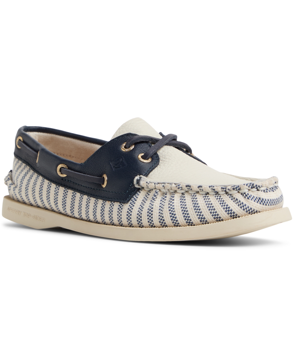 Sperry Women's Ao 2-Eye Round Toe Boat Shoe - White, Navy