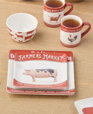 Vintage Farm Salad Plates, Set of 4, Service for 4