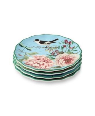 Flora Canape Plates, Set of 4, Service for 4
