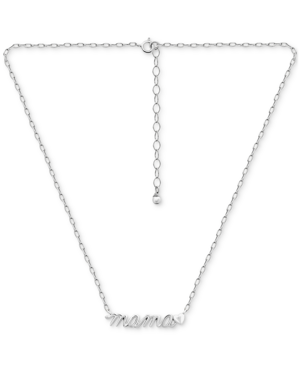 Giani Bernini Cubic Zirconia Mama Heart Pendant Necklace, 16" + 2" Extender, Created For Macy's