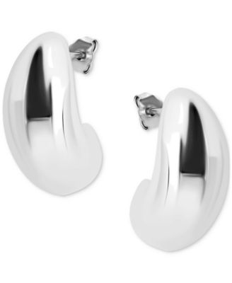 Sculptural J-Hoop Earrings in 18k Gold-Plated Sterling Silver (also in Sterling Silver), Exclusively at Macy's