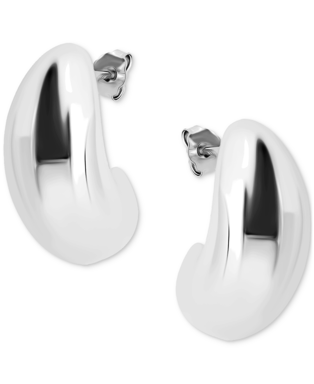 Giani Bernini Sculptural J-hoop Earrings In 18k Gold-plated Sterling Silver (also In Sterling Silver), Exclusively In Silver
