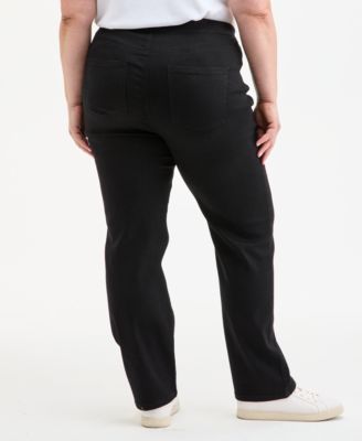 Plus Size Straight-Leg Pull-On Jeans, Exclusively at Macy's