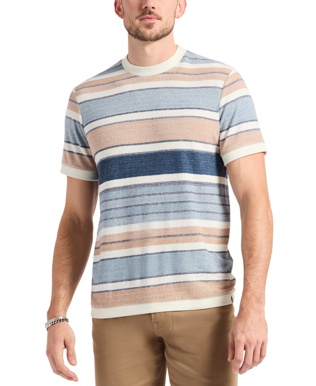 Men's Konnair Textured Jersey Stripe T-Shirt - Whale