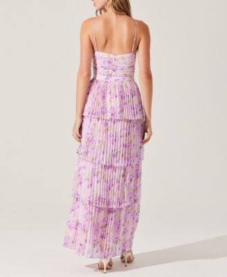 Women's Daytona Tie-Front Pleated Maxi Dress