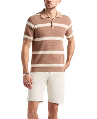 Men's Winder Textured Striped Polo Sweater