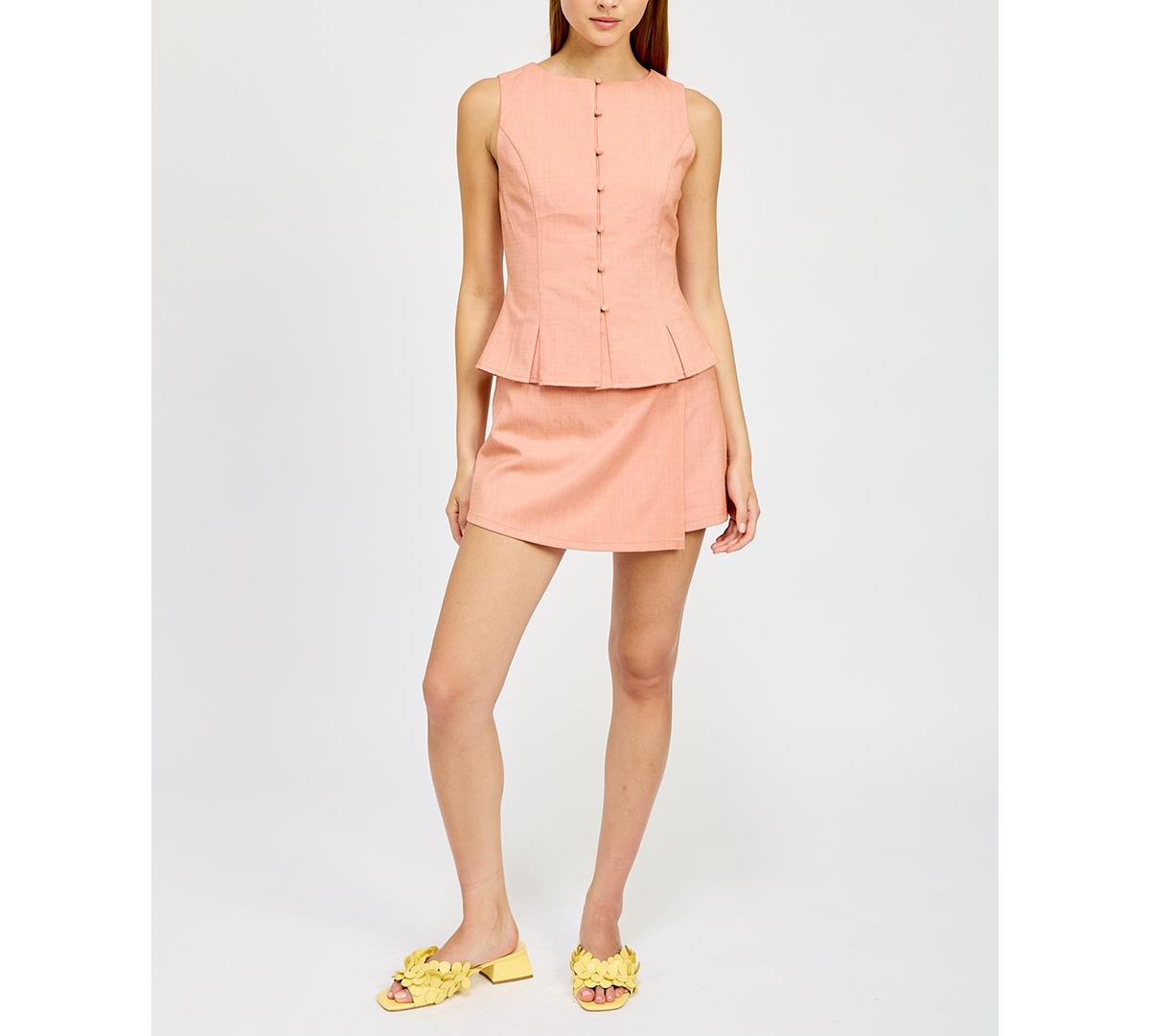 Shop En Saison Women's Amira Peplum Top In Orange Crush