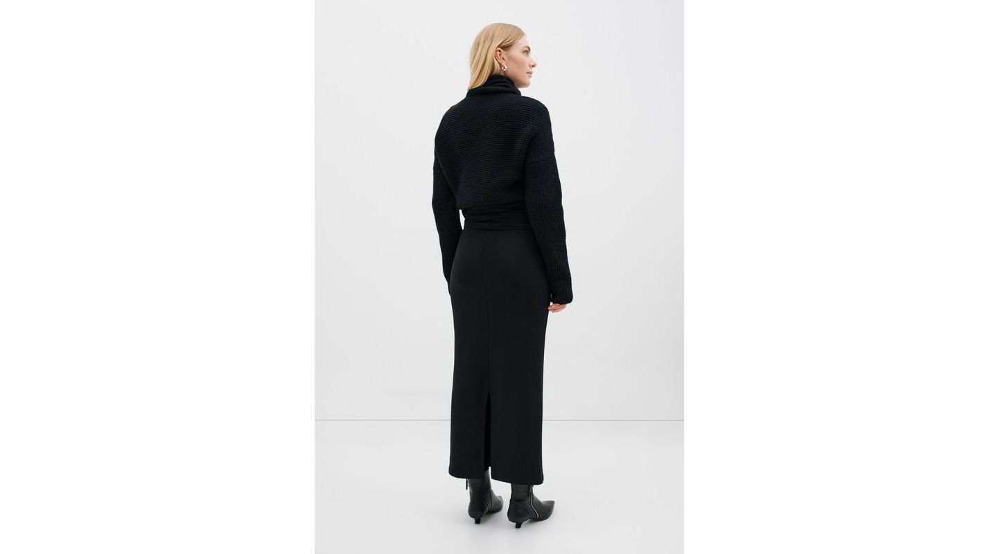 Женская юбка Marcella Frida High-Waisted Fold-Over Waistband Long Midi Skirt with Back Slit — фото 3