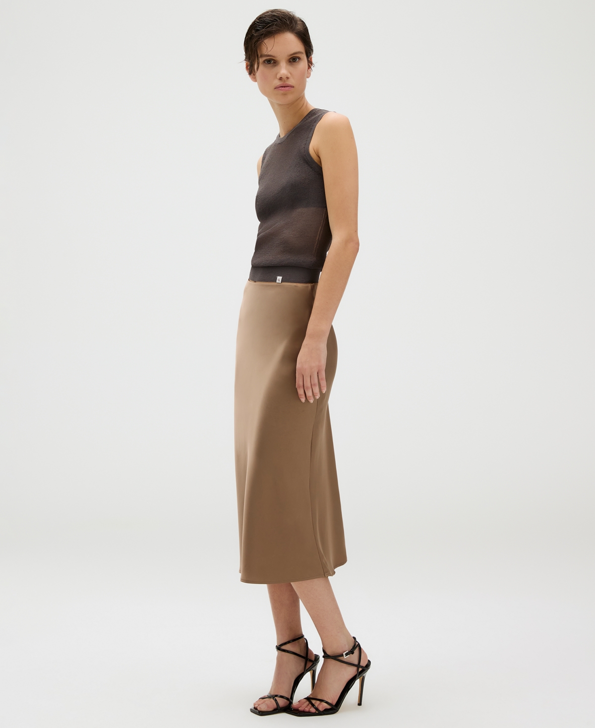Calvin Klein Women's Matte Satin Midi Skirt