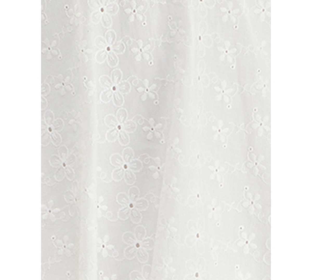 Crystal Doll Juniors' Embroidered Eyelet Puff-sleeve Dress In White