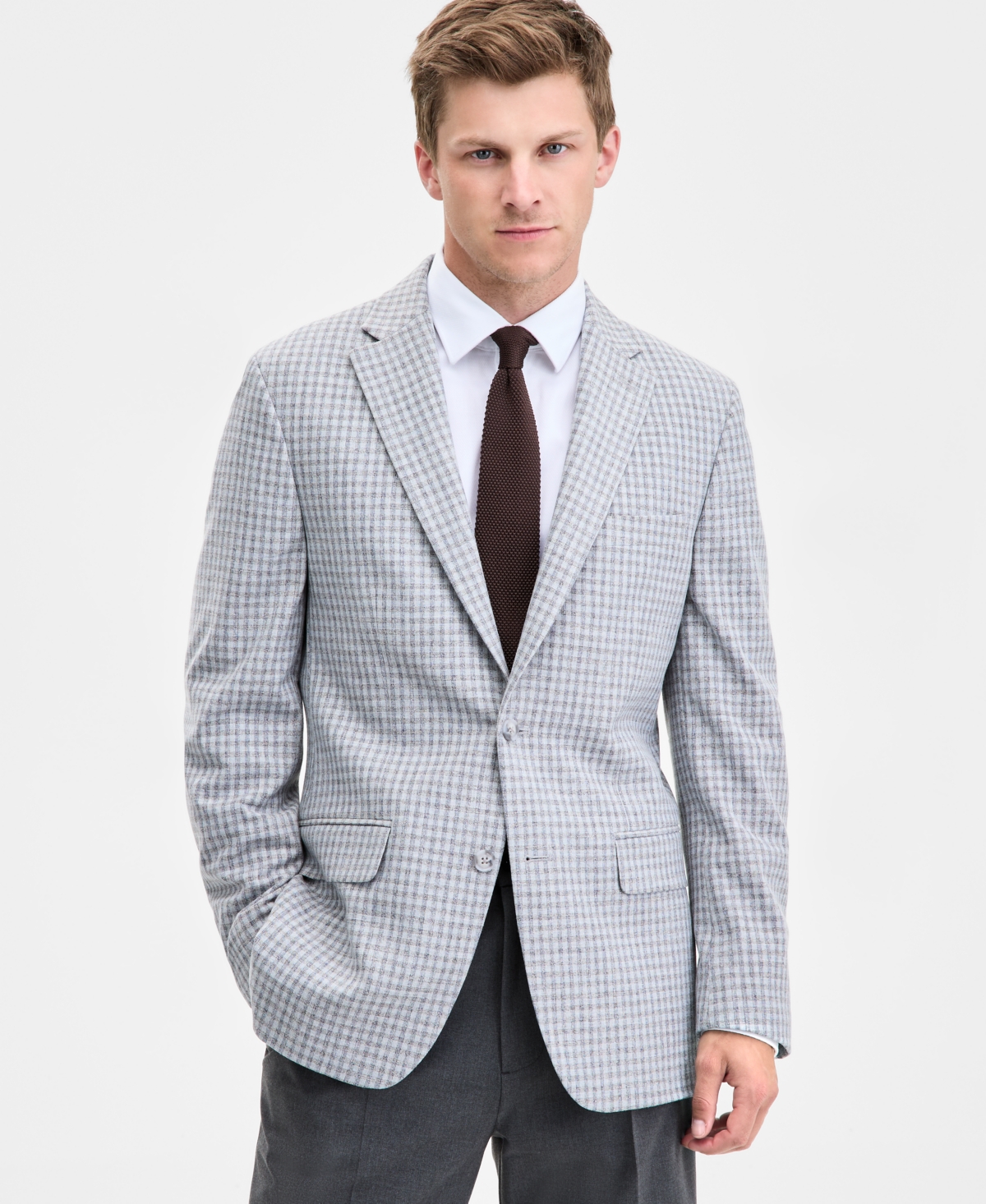Tommy Hilfiger Men's Modern-fit Check Sport Coat In Gray