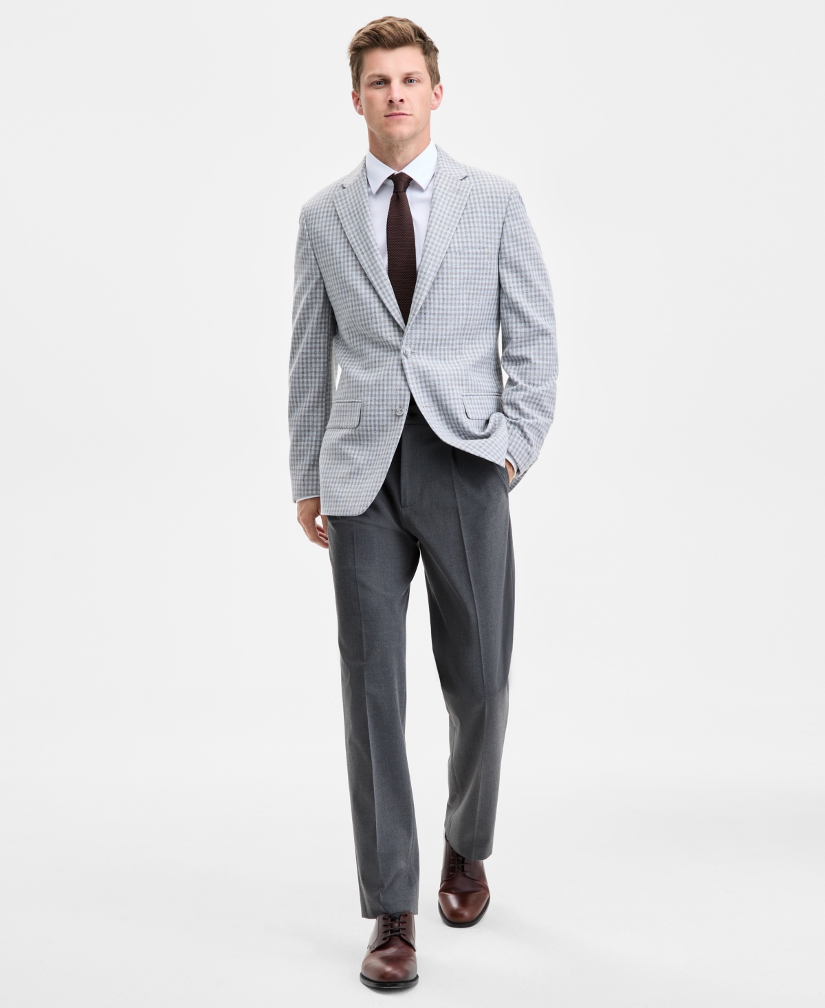 Tommy Hilfiger Men's Modern-fit Check Sport Coat In Gray