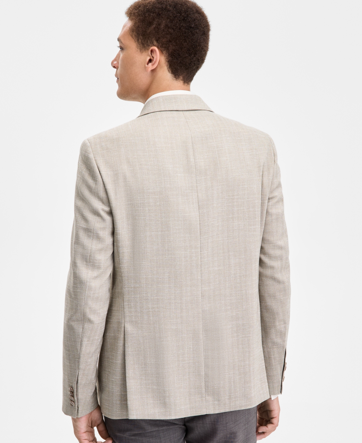 Tommy Hilfiger Men's Modern-fit Gray Herringbone Sport Coat In Neutral