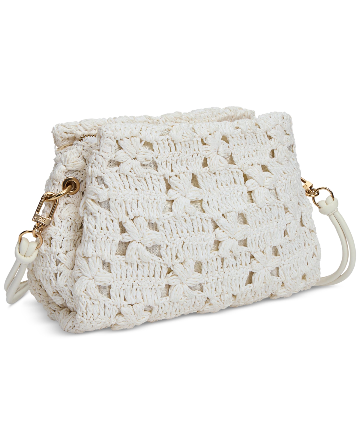 SAM EDELMAN LAYLA FLORAL RAFFIA SHOULDER BAG 