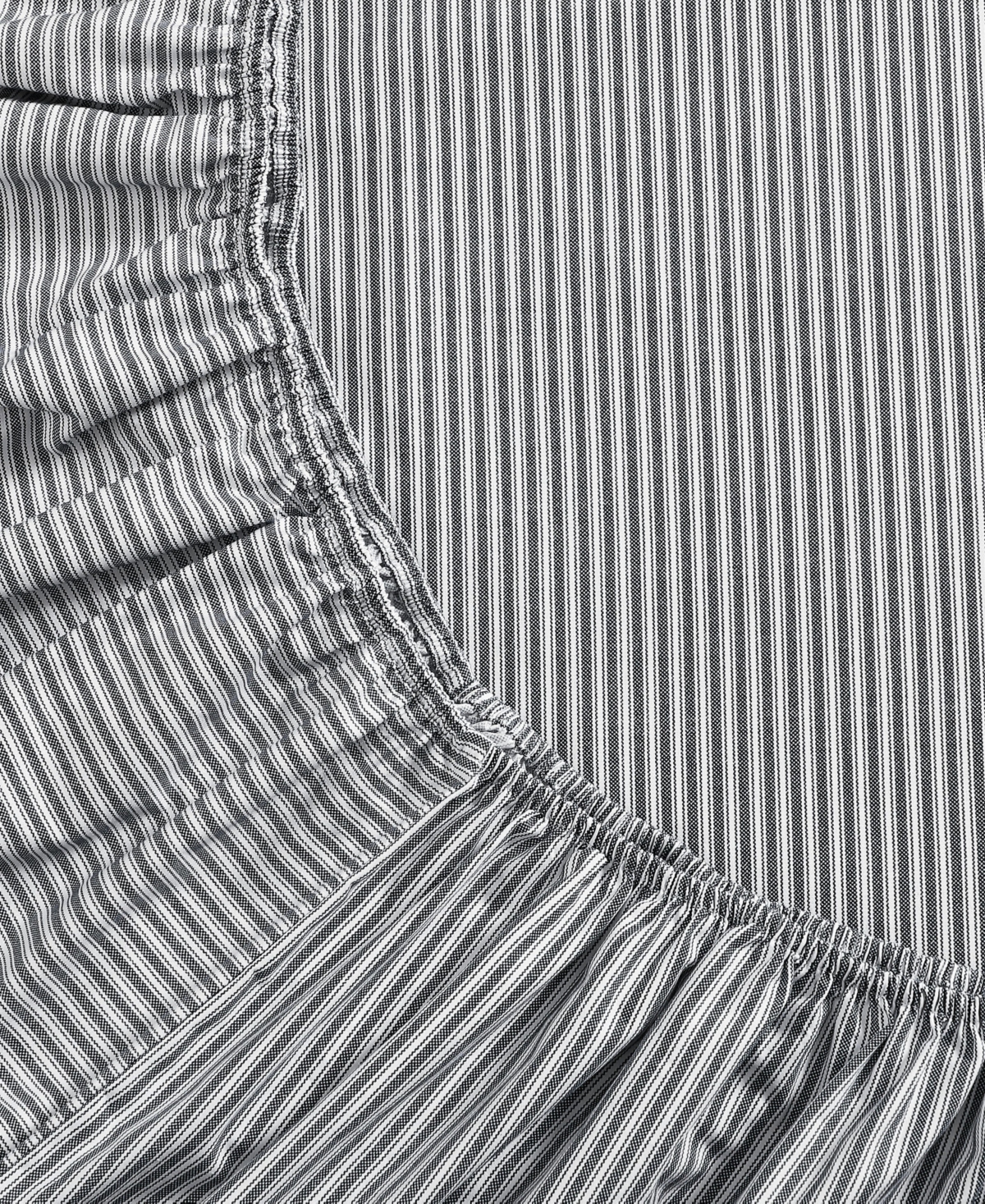 Tommy Hilfiger Printed 200-thread Count Cotton Percale 3-pc. Sheet Set, Twin Xl In Highland Ticking Stripe Navy