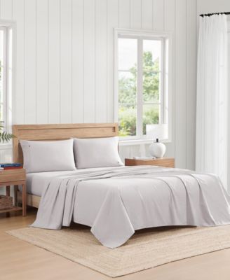 Solid 200-Thread Count Cotton Percale 3-Pc. Sheet Set, Twin XL