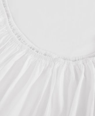 Solid 200-Thread Count Hem Stripe Cotton Percale 4-Pc. Sheet Set, King