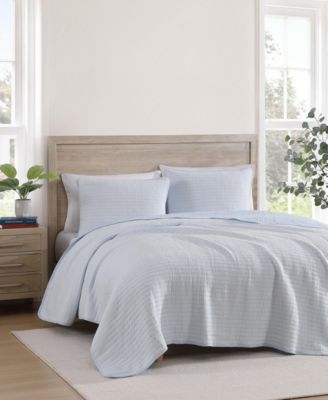 Ithaca Stripe Cotton Reversible 2-Pc. Quilt Set, Twin