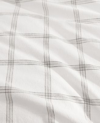 Modern Windowpane Faux Linen 3-Pc. Comforter Set, King
