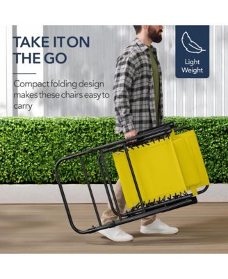 Folding Outdoor Zero Gravity Rocking Lounge Chair w/ Headrest Pillow