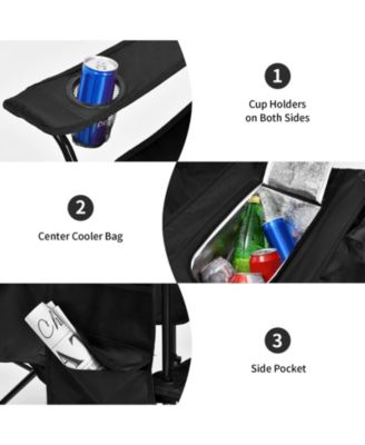 Portable Folding Picnic Double Chair With Umbrella